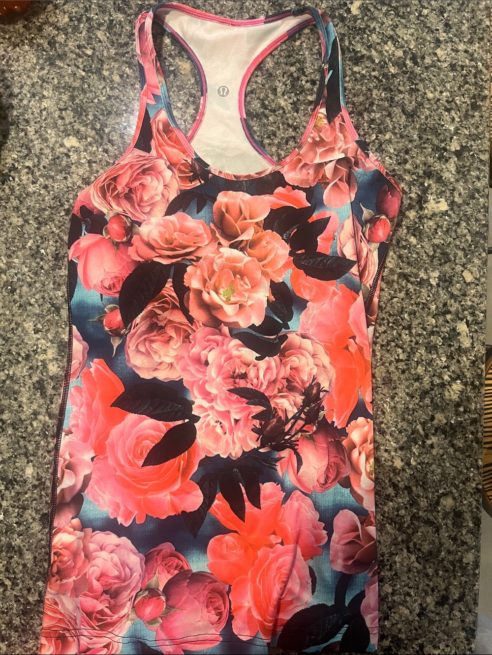 lululemon Women’s Pink Floral Racerback Tank Top